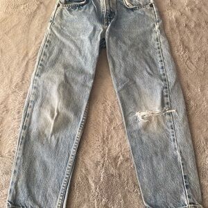 Levi’s little Levi’s Light Blue Distressed Jeans vintage orange tab size youth 7